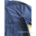 Camicia a maniche corte con stampa blu scuro